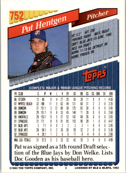 A6983- 1993 Topps Baseball Cards 651-825 +Rookies -You Pick- 15+ FREE US SHIP - Picture 195 of 339