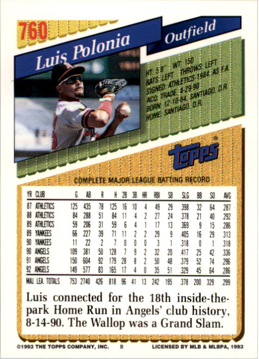 A6983- 1993 Topps Baseball Cards 651-825 +Rookies -You Pick- 15+ FREE US SHIP - Picture 211 of 339