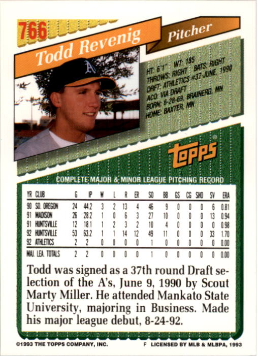 A6983- 1993 Topps Baseball Cards 651-825 +Rookies -You Pick- 15+ FREE US SHIP - Picture 223 of 339