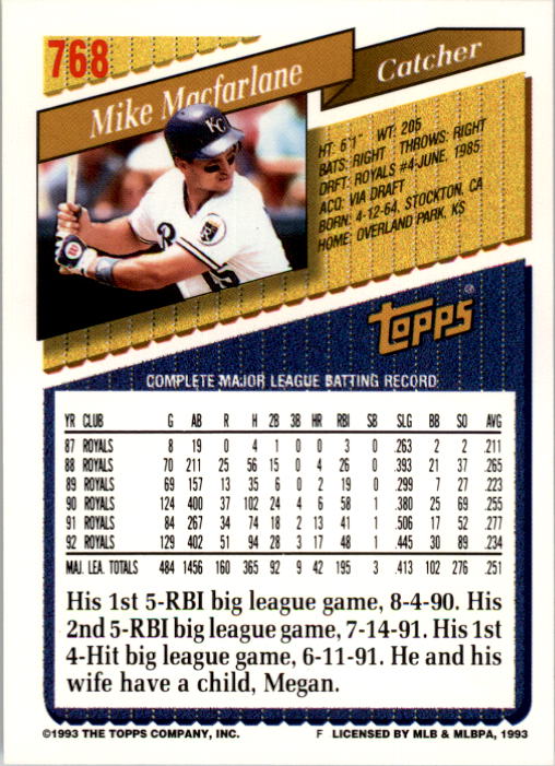 A6983- 1993 Topps Baseball Cards 651-825 +Rookies -You Pick- 15+ FREE US SHIP - Picture 227 of 339