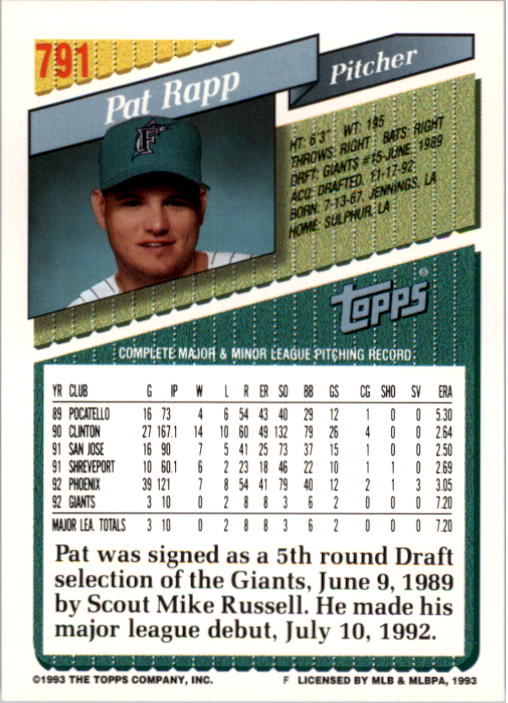 A6983- 1993 Topps Baseball Cards 651-825 +Rookies -You Pick- 15+ FREE US SHIP - Picture 271 of 339