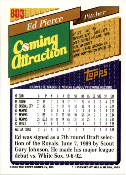 A6983- 1993 Topps Baseball Cards 651-825 +Rookies -You Pick- 15+ FREE US SHIP - Picture 295 of 339