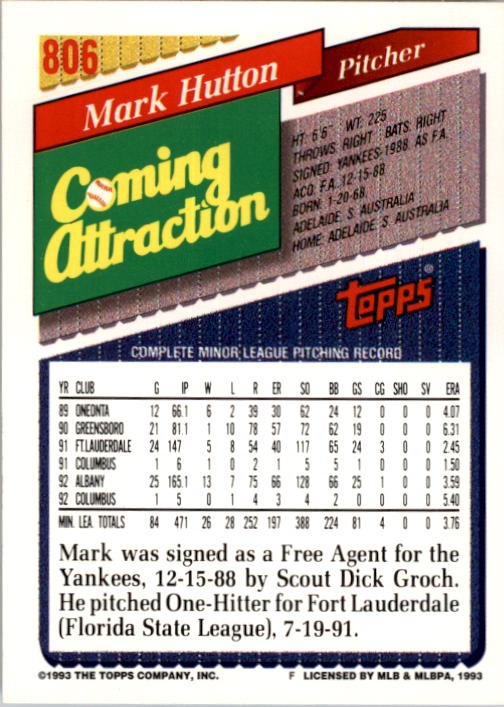 A6983- 1993 Topps Baseball Cards 651-825 +Rookies -You Pick- 15+ FREE US SHIP - Picture 301 of 339