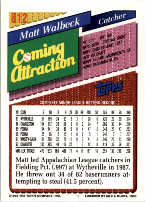 A6983- 1993 Topps Baseball Cards 651-825 +Rookies -You Pick- 15+ FREE US SHIP - Picture 313 of 339