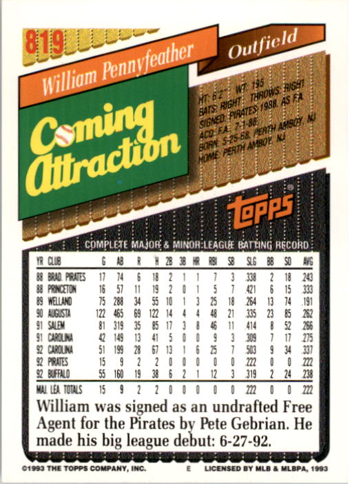 A6983- 1993 Topps Baseball Cards 651-825 +Rookies -You Pick- 15+ FREE US SHIP - Picture 327 of 339