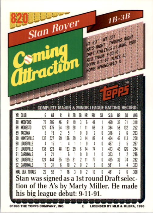 A6983- 1993 Topps Baseball Cards 651-825 +Rookies -You Pick- 15+ FREE US SHIP - Picture 329 of 339