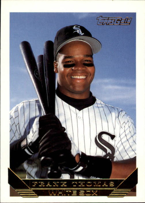 1993 Topps Gold #150 Frank Thomas UER/(Categories leading/league are italicized/but not printed in red)