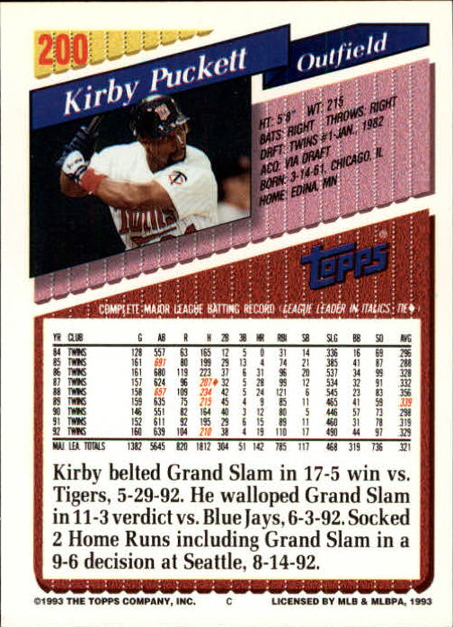 B4185 - 1993 Topps Gold Baseball BB-Karte #S 1-250 -Sie wählen aus- 15+ KOSTENLOSER US-VERSAND - Bild 398 von 496