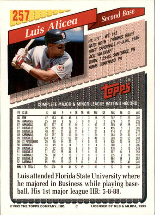 B4361- 1993 Topps Inaugural Rockies BB #s 251-500 -You Pick- 10+ FREE US SHIP - Picture 15 of 463