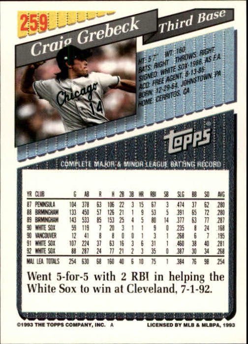 B4361- 1993 Topps Inaugural Rockies BB #s 251-500 -You Pick- 10+ FREE US SHIP - Picture 19 of 463
