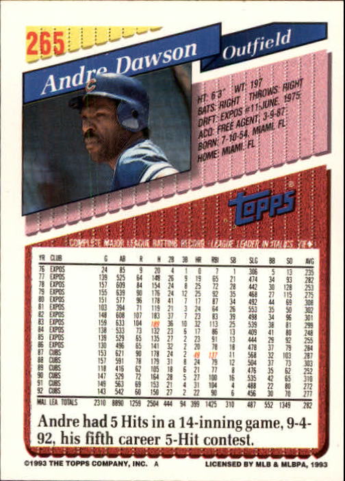 B4361- 1993 Topps Inaugural Rockies BB #s 251-500 -You Pick- 10+ FREE US SHIP - Picture 31 of 463