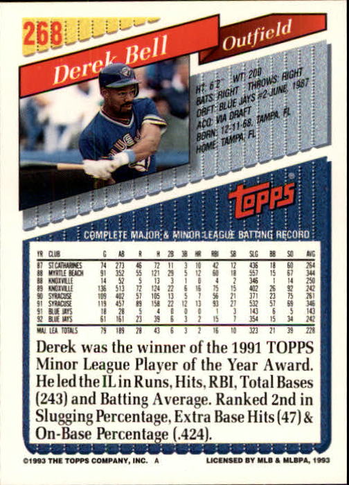 B4361- 1993 Topps Inaugural Rockies BB #s 251-500 -You Pick- 10+ FREE US SHIP - Picture 37 of 463