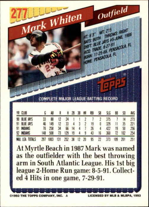 B4361- 1993 Topps Inaugural Rockies BB #s 251-500 -You Pick- 10+ FREE US SHIP - Picture 55 of 463