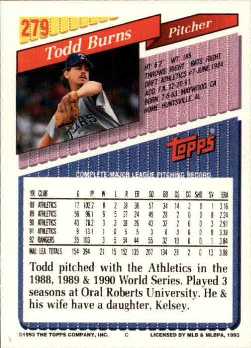 B4361- 1993 Topps Inaugural Rockies BB #s 251-500 -You Pick- 10+ FREE US SHIP - Picture 59 of 463