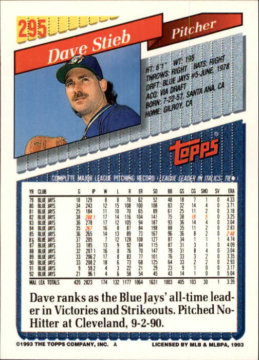 B4361- 1993 Topps Inaugural Rockies BB #s 251-500 -You Pick- 10+ FREE US SHIP - Picture 91 of 463