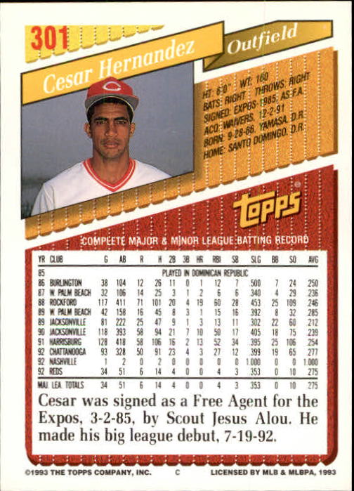 B4361- 1993 Topps Inaugural Rockies BB #s 251-500 -You Pick- 10+ FREE US SHIP - Picture 101 of 463