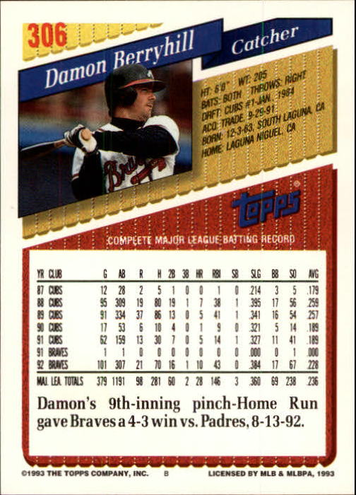 B4361- 1993 Topps Inaugural Rockies BB #s 251-500 -You Pick- 10+ FREE US SHIP - Picture 111 of 463