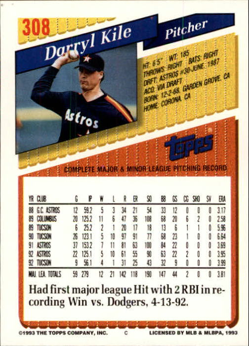 B4361- 1993 Topps Inaugural Rockies BB #s 251-500 -You Pick- 10+ FREE US SHIP - Picture 115 of 463