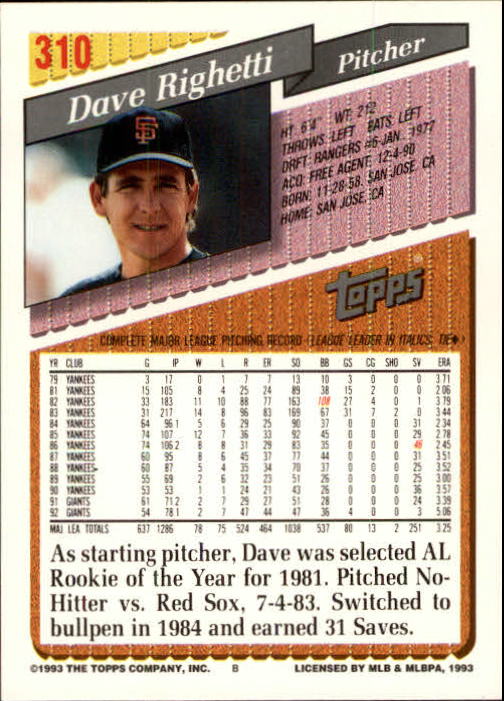 B4361- 1993 Topps Inaugural Rockies BB #s 251-500 -You Pick- 10+ FREE US SHIP - Picture 119 of 463