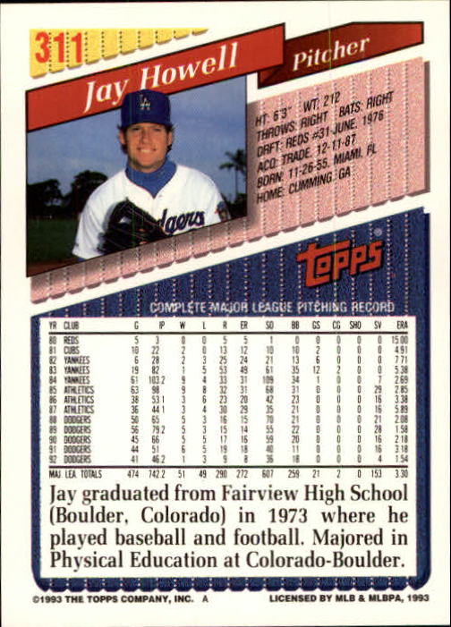 B4361- 1993 Topps Inaugural Rockies BB #s 251-500 -You Pick- 10+ FREE US SHIP - Picture 121 of 463