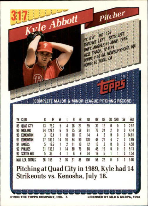 B4361- 1993 Topps Inaugural Rockies BB #s 251-500 -You Pick- 10+ FREE US SHIP - Picture 133 of 463