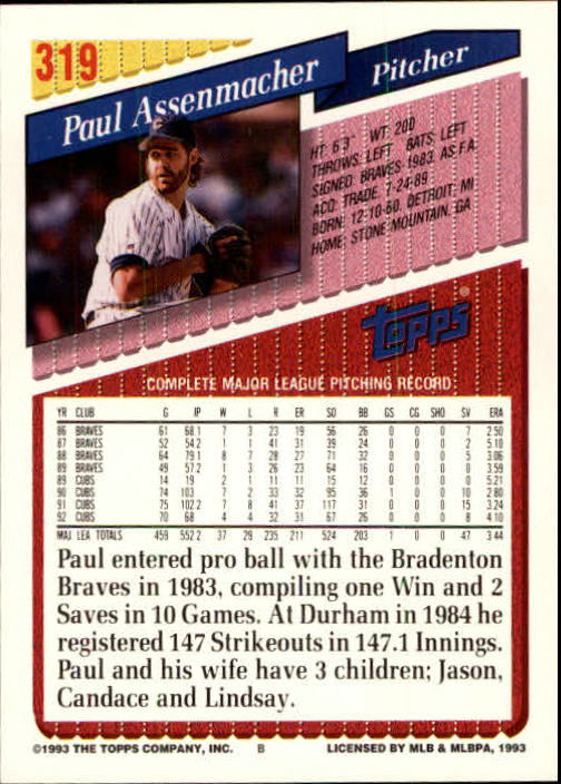 B4361- 1993 Topps Inaugural Rockies BB #s 251-500 -You Pick- 10+ FREE US SHIP - Picture 137 of 463