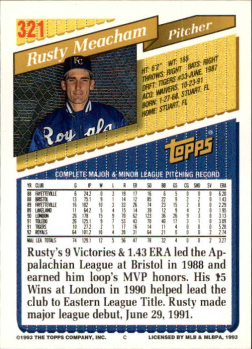 B4361- 1993 Topps Inaugural Rockies BB #s 251-500 -You Pick- 10+ FREE US SHIP - Picture 141 of 463