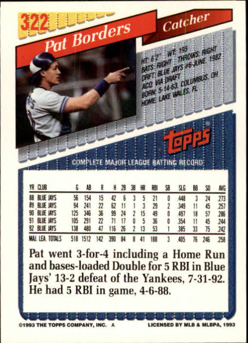 B4361- 1993 Topps Inaugural Rockies BB #s 251-500 -You Pick- 10+ FREE US SHIP - Picture 143 of 463
