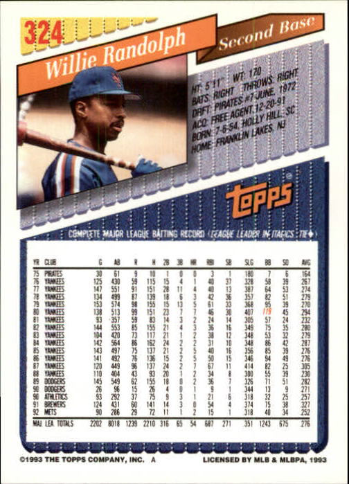 B4361- 1993 Topps Inaugural Rockies BB #s 251-500 -You Pick- 10+ FREE US SHIP - Picture 147 of 463