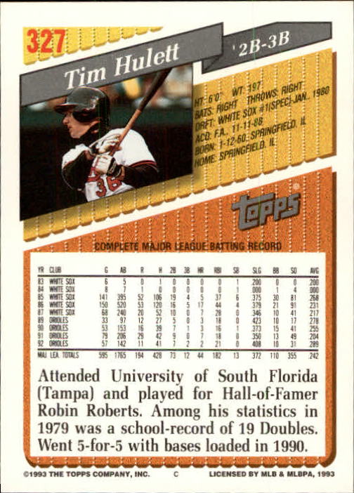 B4361- 1993 Topps Inaugural Rockies BB #s 251-500 -You Pick- 10+ FREE US SHIP - Picture 153 of 463