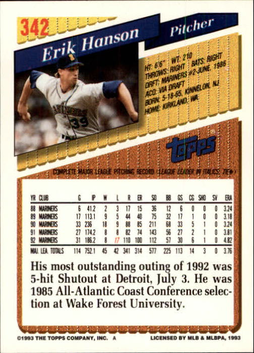 B4361- 1993 Topps Inaugural Rockies BB #s 251-500 -You Pick- 10+ FREE US SHIP - Picture 179 of 463