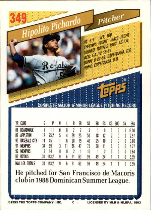 B4361- 1993 Topps Inaugural Rockies BB #s 251-500 -You Pick- 10+ FREE US SHIP - Picture 193 of 463