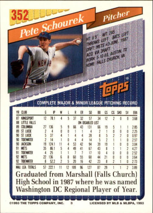 B4361- 1993 Topps Inaugural Rockies BB #s 251-500 -You Pick- 10+ FREE US SHIP - Picture 199 of 463