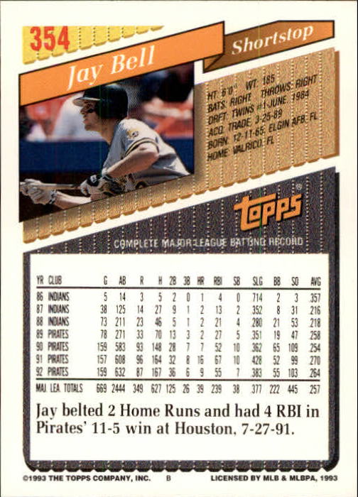 B4361- 1993 Topps Inaugural Rockies BB #s 251-500 -You Pick- 10+ FREE US SHIP - Picture 203 of 463