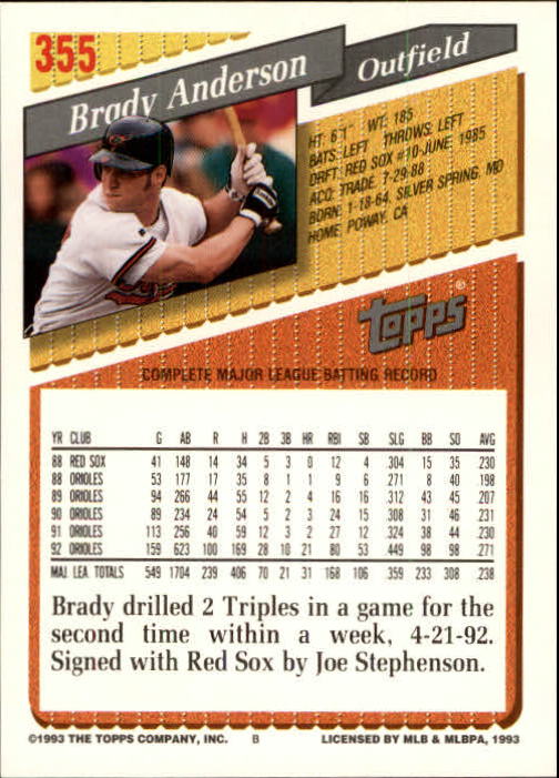 B4361- 1993 Topps Inaugural Rockies BB #s 251-500 -You Pick- 10+ FREE US SHIP - Picture 205 of 463