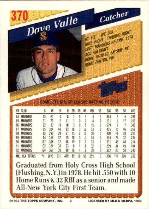 B4361- 1993 Topps Inaugural Rockies BB #s 251-500 -You Pick- 10+ FREE US SHIP - Picture 233 of 463