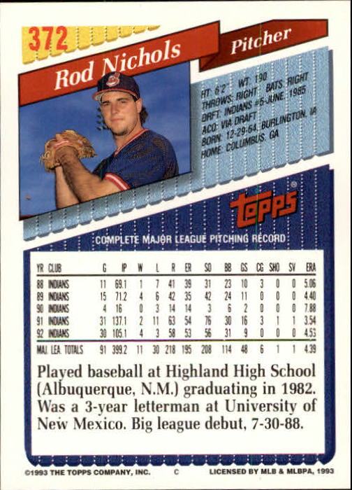 B4361- 1993 Topps Inaugural Rockies BB #s 251-500 -You Pick- 10+ FREE US SHIP - Picture 237 of 463
