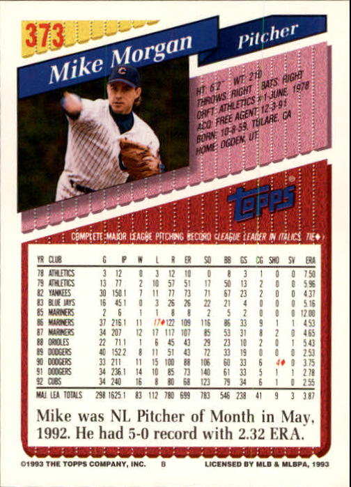 B4361- 1993 Topps Inaugural Rockies BB #s 251-500 -You Pick- 10+ FREE US SHIP - Picture 239 of 463