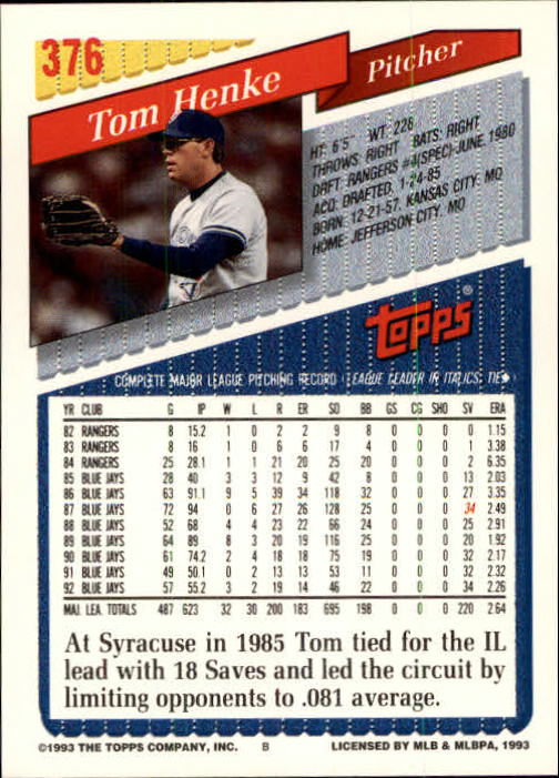 B4361- 1993 Topps Inaugural Rockies BB #s 251-500 -You Pick- 10+ FREE US SHIP - Picture 245 of 463