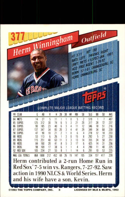 B4361- 1993 Topps Inaugural Rockies BB #s 251-500 -You Pick- 10+ FREE US SHIP - Picture 247 of 463