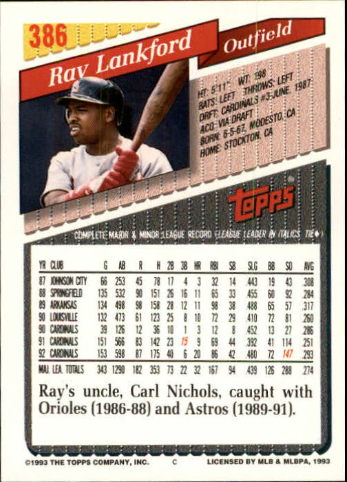 B4361- 1993 Topps Inaugural Rockies BB #s 251-500 -You Pick- 10+ FREE US SHIP - Picture 265 of 463