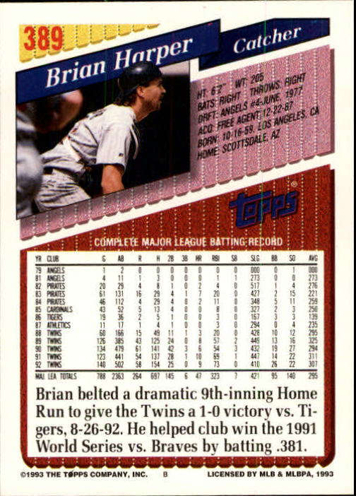 B4361- 1993 Topps Inaugural Rockies BB #s 251-500 -You Pick- 10+ FREE US SHIP - Picture 271 of 463