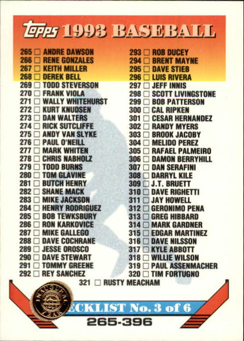 B4361- 1993 Topps Inaugural Rockies BB #s 251-500 -You Pick- 10+ FREE US SHIP - Picture 282 of 463