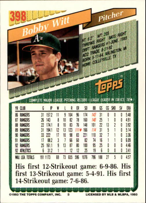 B4361- 1993 Topps Inaugural Rockies BB #s 251-500 -You Pick- 10+ FREE US SHIP - Picture 285 of 463