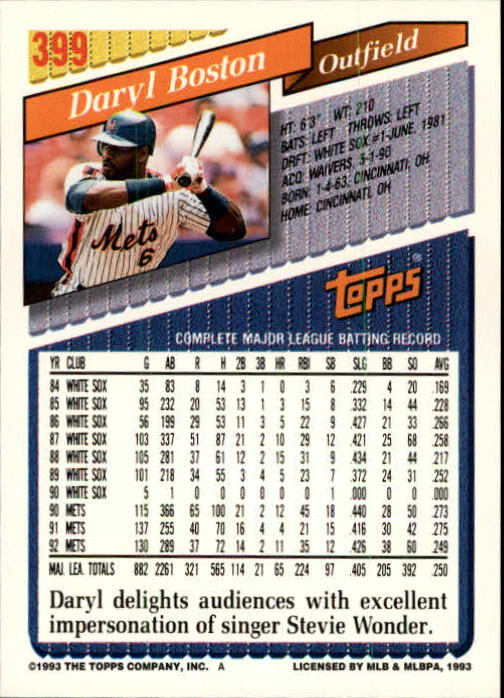 B4361- 1993 Topps Inaugural Rockies BB #s 251-500 -You Pick- 10+ FREE US SHIP - Picture 287 of 463