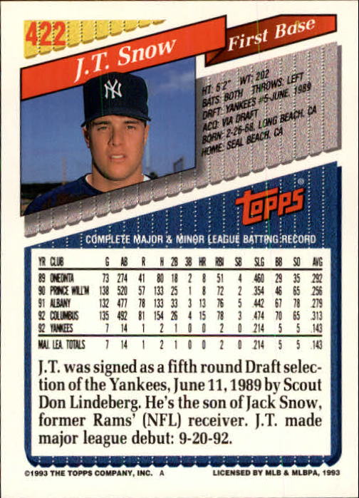 B4361- 1993 Topps Inaugural Rockies BB #s 251-500 -You Pick- 10+ FREE US SHIP - Picture 313 of 463