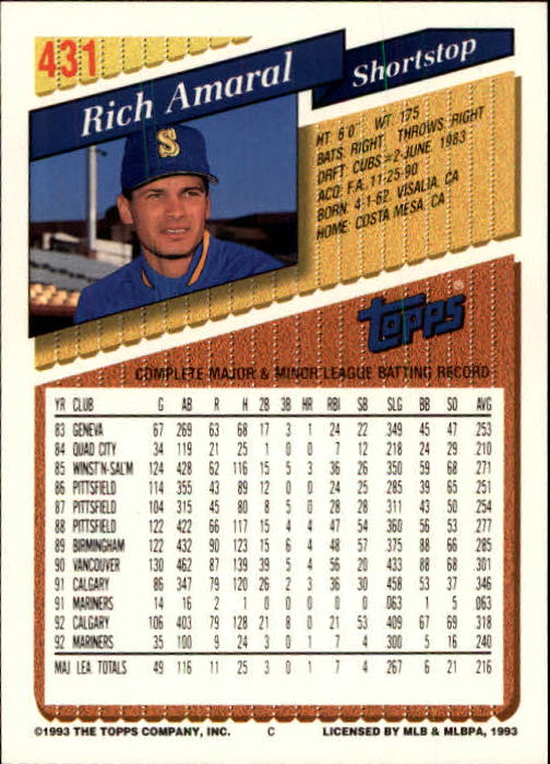 B4361- 1993 Topps Inaugural Rockies BB #s 251-500 -You Pick- 10+ FREE US SHIP - Picture 331 of 463