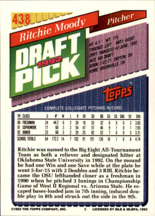 B4361- 1993 Topps Inaugural Rockies BB #s 251-500 -You Pick- 10+ FREE US SHIP - Picture 345 of 463