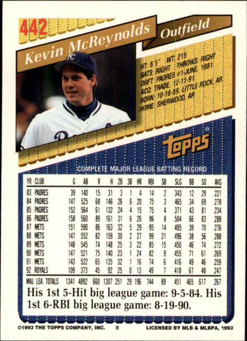B4361- 1993 Topps Inaugural Rockies BB #s 251-500 -You Pick- 10+ FREE US SHIP - Picture 353 of 463