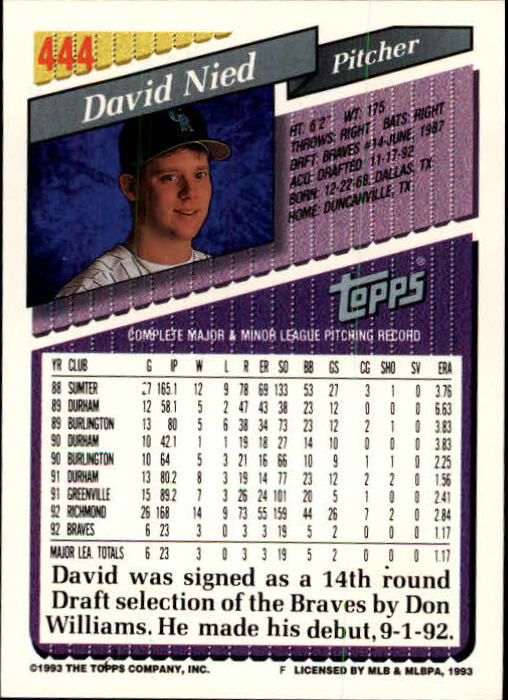B4361- 1993 Topps Inaugural Rockies BB #s 251-500 -You Pick- 10+ FREE US SHIP - Picture 357 of 463